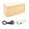 Evelatus EMC01 Digital Wood Cube Alarm Clock with humidity & temperature + USB charger Yellow