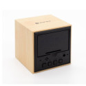 Evelatus EMC02 Digital Wood Cube Alarm Clock with temperature + USB adapter Yellow