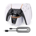 GameBox D2 kahe pesaga laadimisdoki alus Play Station 5 kontrolleritele USB-C ja valge LED-valgusega