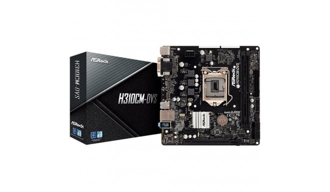 ASROCK Main Board Desktop H310 (S1151, 2xDDR4,1xPCIe x16,1xPCI Ex1, 4 SATA3 ,GLAN,VGA,DVI,USB 3.1 ) 