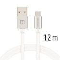 Swissten "Textile Quick Charge 3.1 USB-C" Silver