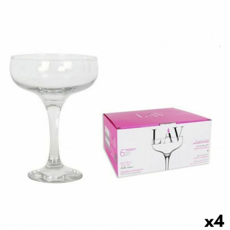 Flat champagne and cava glass LAV Misket Crystal 235 cc champagne (4 Units)