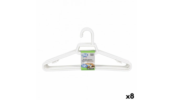 Apģērbu pakaramo komplekts Dem Balts Plastmasa 12 Daudzums 38 x 17,5 cm (8 gb.)