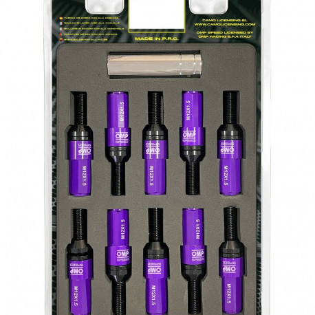 Screw kit OMP OMPS09981211 28 mm Purple M12 x 1,50