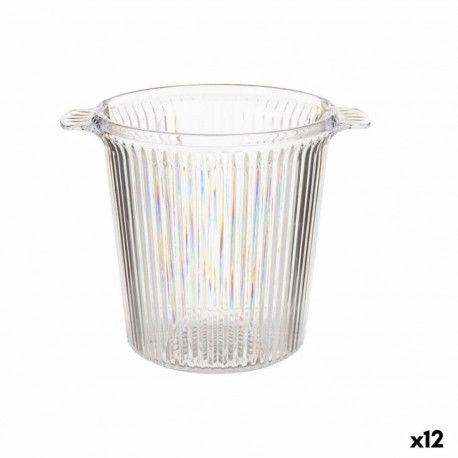 Ice Bucket Leknes CH26183 CH26183 Transparent polystyrene Stripes 16,5 x 17 x 21 cm (12 Units)