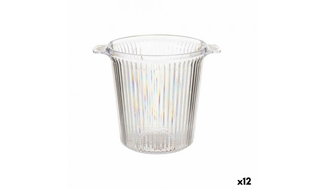 Ice Bucket Leknes CH26183 CH26183 Transparent polystyrene Stripes 16,5 x 17 x 21 cm (12 Units)