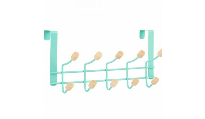 Door Coat Rack Berilo W7912-10NB-GREEN W7912-10NB-GREEN Green Wood Metal 35 x 17 x 15 cm (6 Units)