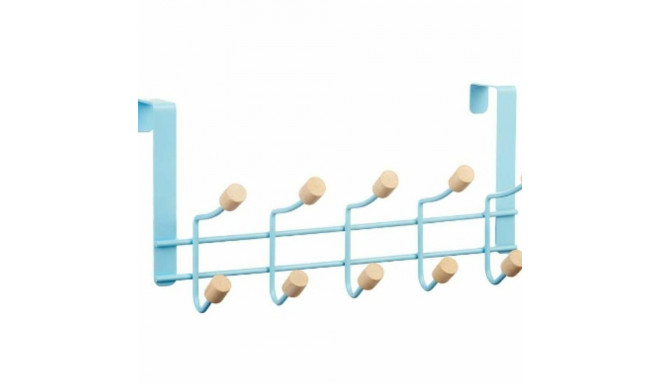 Door Coat Rack Blue Wood Metal 35 x 17 x 15 cm (6 Units)