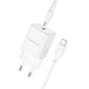 Borofone Wall charger BN13 Safety - Type C - PD 30W with Type C to Type C cable white