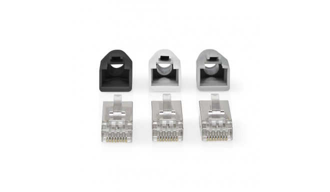 RJ45 Pass Through Connector for CAT6 FTP Solid/Stranded Cables (10 pcs)