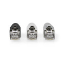 RJ45 Pass Through Connector for CAT6 FTP Solid/Stranded Cables (10 pcs)