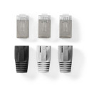 RJ45 Pass Through Connector for CAT6 FTP Solid/Stranded Cables (10 pcs)