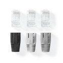 RJ45 Pass Through Connector for CAT6 UTP Solid/Stranded Cables (10 pcs)
