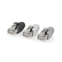 RJ45 Pass Through Connector for CAT6 FTP Solid/Stranded Cables (10 pcs)