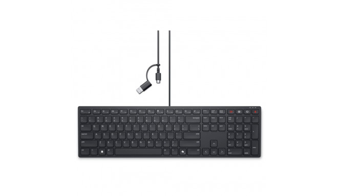 Dell Collaboration Keyboard KB525C juhtmega klaviatuur eesti (QWERTY) must USB-C