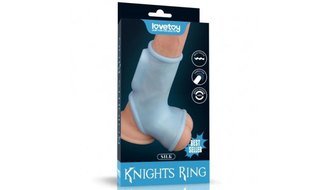 Vibrating Silk Knights Ring with Scrotum Sleeve