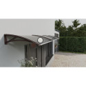 Canopy over the door, brown, with transparent polycarbonate, width 2178 mm, Conos
