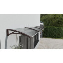 Canopy over the door, brown, with bronze polycarbonate, width 5340 mm, Conos
