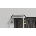 Canopy over the door, brown, with transparent polycarbonate, width 766 mm, Conos
