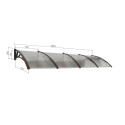 Canopy over the door, black, with polycarbonate bronze, width 2884 mm, Conos