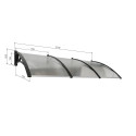 Canopy over the door, black, with transparent polycarbonate, width 2178 mm, Conos