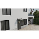 Canopy over the door, black, with transparent polycarbonate, width 766 mm, Conos