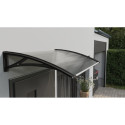 Canopy over the door, black, with transparent polycarbonate, width 1116 mm, Conos