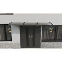 Canopy over the door, black, with transparent polycarbonate, width 2178 mm, Conos