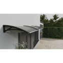 Canopy over the door, black, with transparent polycarbonate, width 2178 mm, Conos