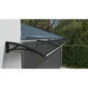Canopy over the door, black, with transparent polycarbonate, width 6396 mm, Conos