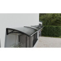 Canopy over the door, black, with transparent polycarbonate, width 5340 mm, Conos