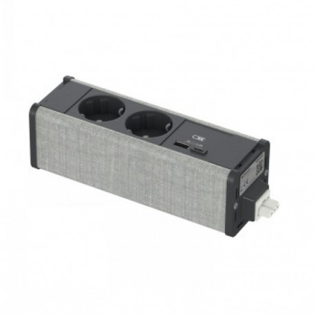 SCHNEIDER ELECTRIC UNICA SYSTEM+ MOD.UNIT 2XSCHUKO+USBA/C ANTHR/GREY