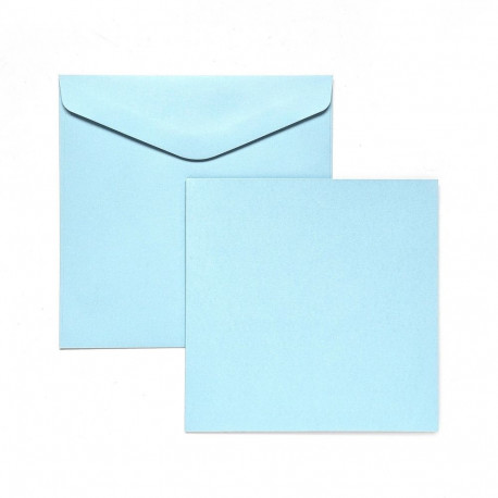 Kaarditoorik ja ümbrik Smooth Satin Blue, 145x145mm – 5tk