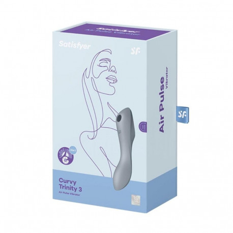 Satisfyer õhusurvevibratoor Curvy Trinity 3, hall-sinine