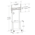 Mobile stand 32-70 inch 70kg with AV Pivot shelf