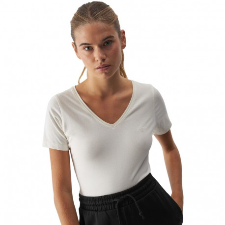 Koszulka damska 4F F1649 kremowa 4FWAW24TTSHF1649 12S XL