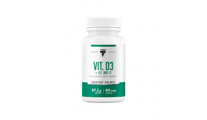 Vitamiinikapslid TREC VIT. D3+K2 (MK-7), 60 kapslit