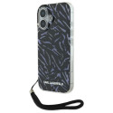 Karl Lagerfeld case for iPhone 16 6,1" KLHCP16SHZBPKCCU purple Hard Zebra With Cord