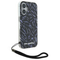 Karl Lagerfeld case for iPhone 16 6,1" KLHCP16SHZBPKCCU purple Hard Zebra With Cord