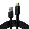 Green Cell KABGC13 USB kaabel USB 2.0 2 m USB A USB C Must
