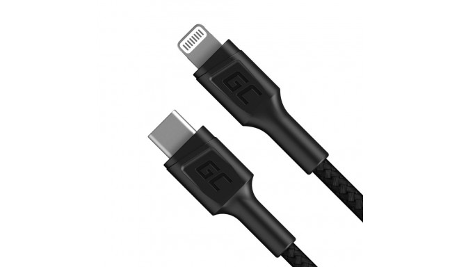 Green Cell KABGC07 lightning cable 1 m Black