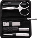 Zwilling Twinox reisikomplekt - must nahkkott, 5 osa - must