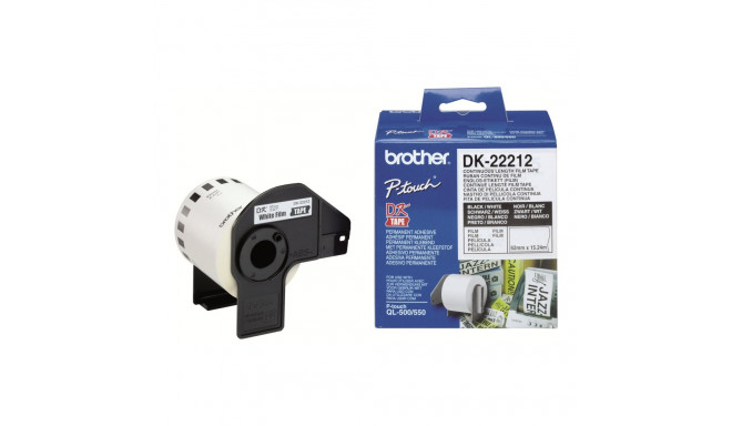 BROTHER DK22212 valged kile lõputud etiketid QL550 QL500 jaoks 62mmx15.24m