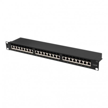 LANBERG patch panel 24 port 1U cat.6A FTP black