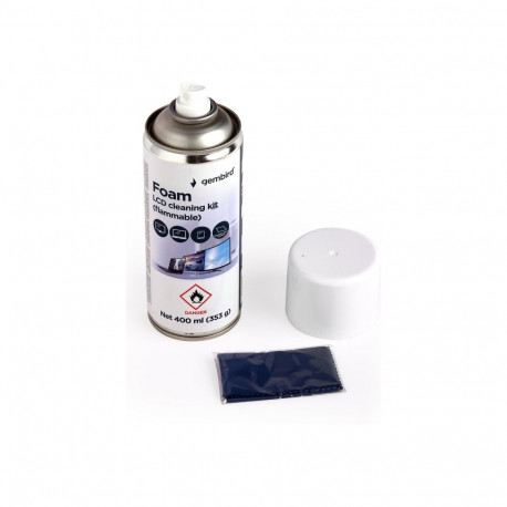 GEMBIRD LCD-ekraani vahutav puhastuskomplekt, tuleohtlik 400ml