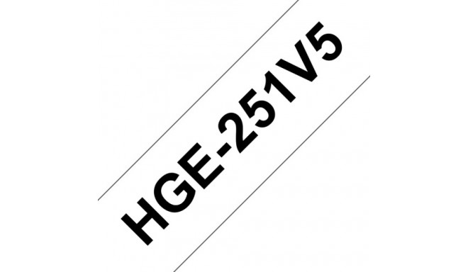 Brother HGE251 24MM BLACK ON WHITE (5PK) H/GRADE