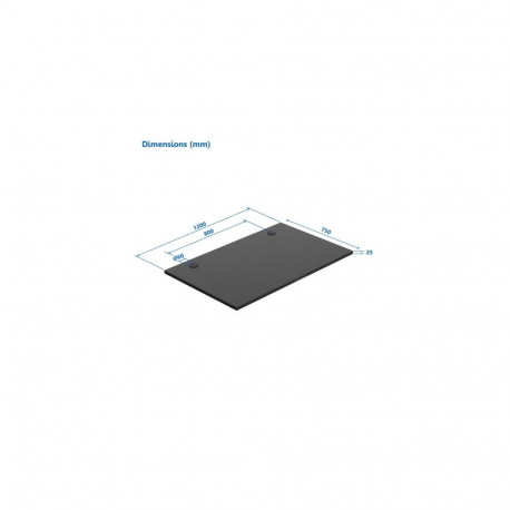 Up Up Table top M Black, 1200x750x25mm (Laminated particle board)