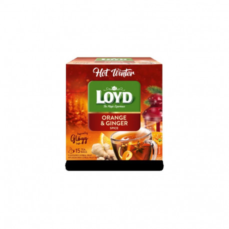LOYD Puuviljamaitseline tee ,Hot Winter, apelsini ja ingveri , 15 x 3 g