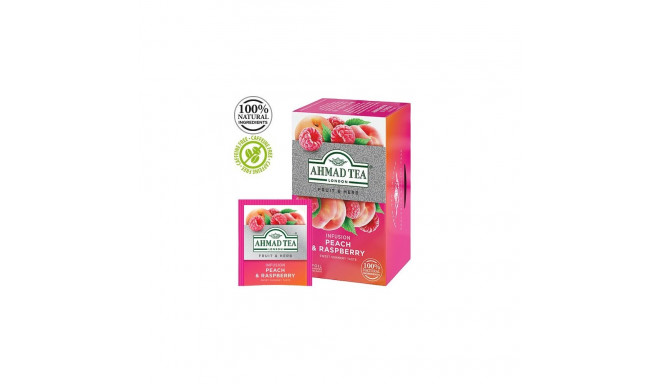 Tee AHMAD Peach & Raspberry, puuvilja ja taimetee segu, 20 tk