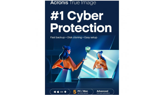 "Acronis True Image Advanced - 5 Computers + 500 GB Acronis Cloud Storage - 1 year Subscription - ES